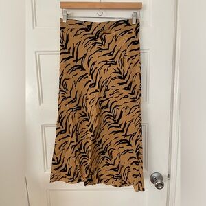 Madewell Tiger Stripe Silk Midi Slip Skirt - Size 6